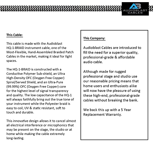 CABLES AUDIOBLAST 25 pies - Audioblast HQ-1-BRAID (Negro + - Imagen 4
