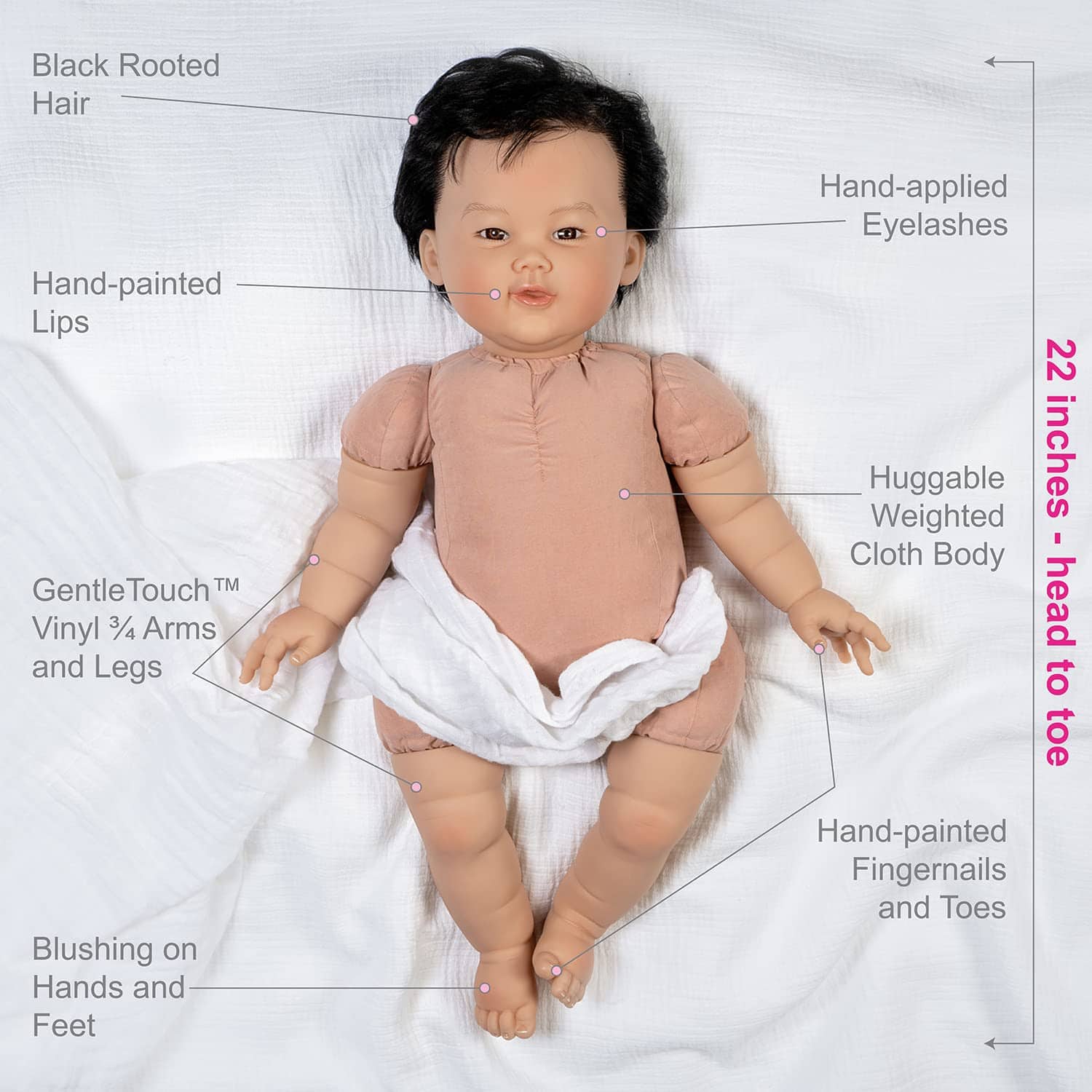 Paradise Galleries Realistic Reborn Asian Baby Big Boy - - Imagen 6