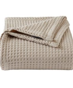 Manta de Cama de Tela de Gofre 100% Algodón | -Taupe