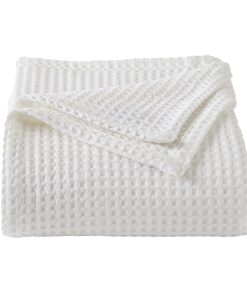 Cobertor de Cama de Tejido de Gofre 100% Algodón | Suave,