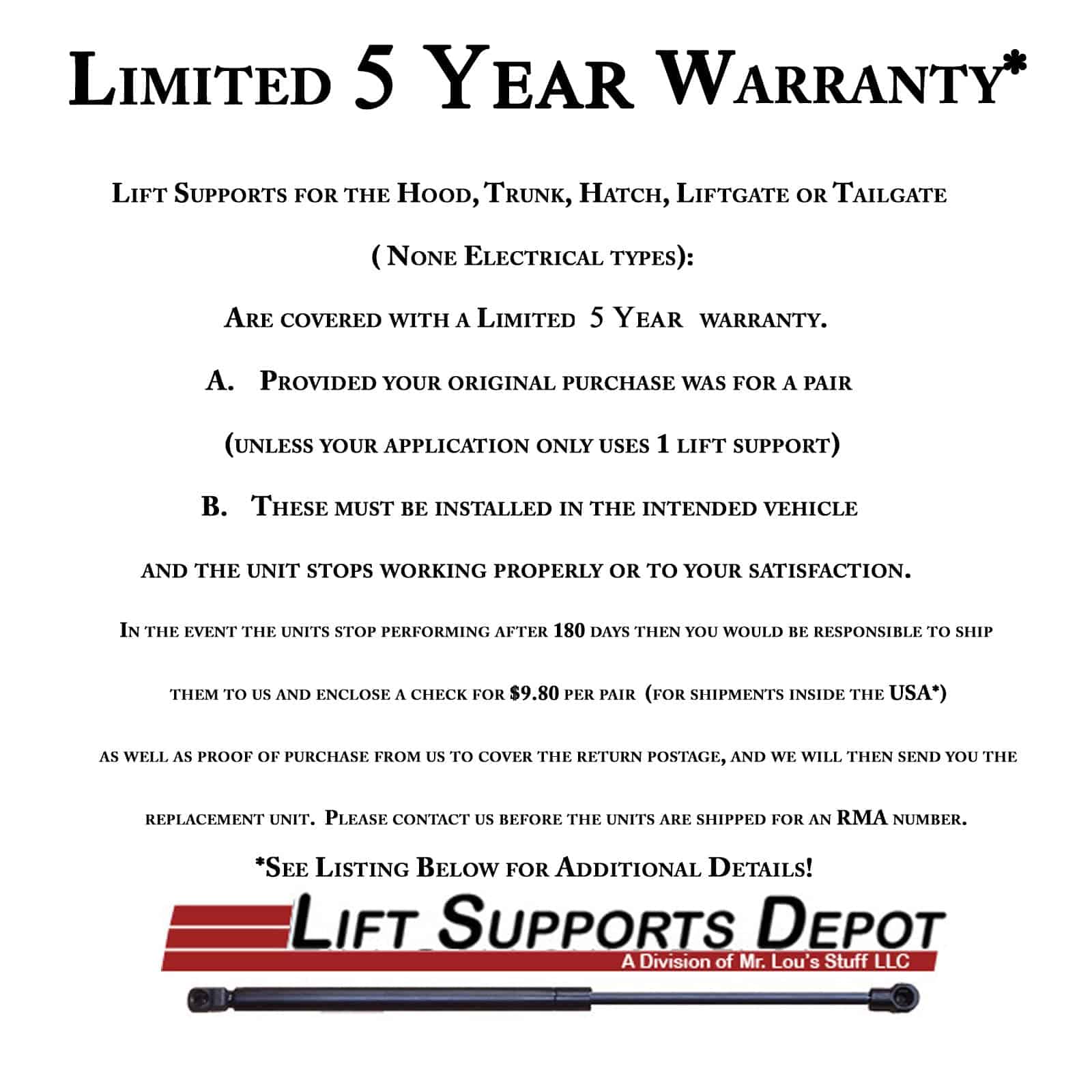 Lift Supports Depot Cantidad (2) Compatible Con Subaru - Imagen 5