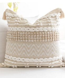 Funda de cojín Boho BlissBlush 20X20, Cojín decorativo para