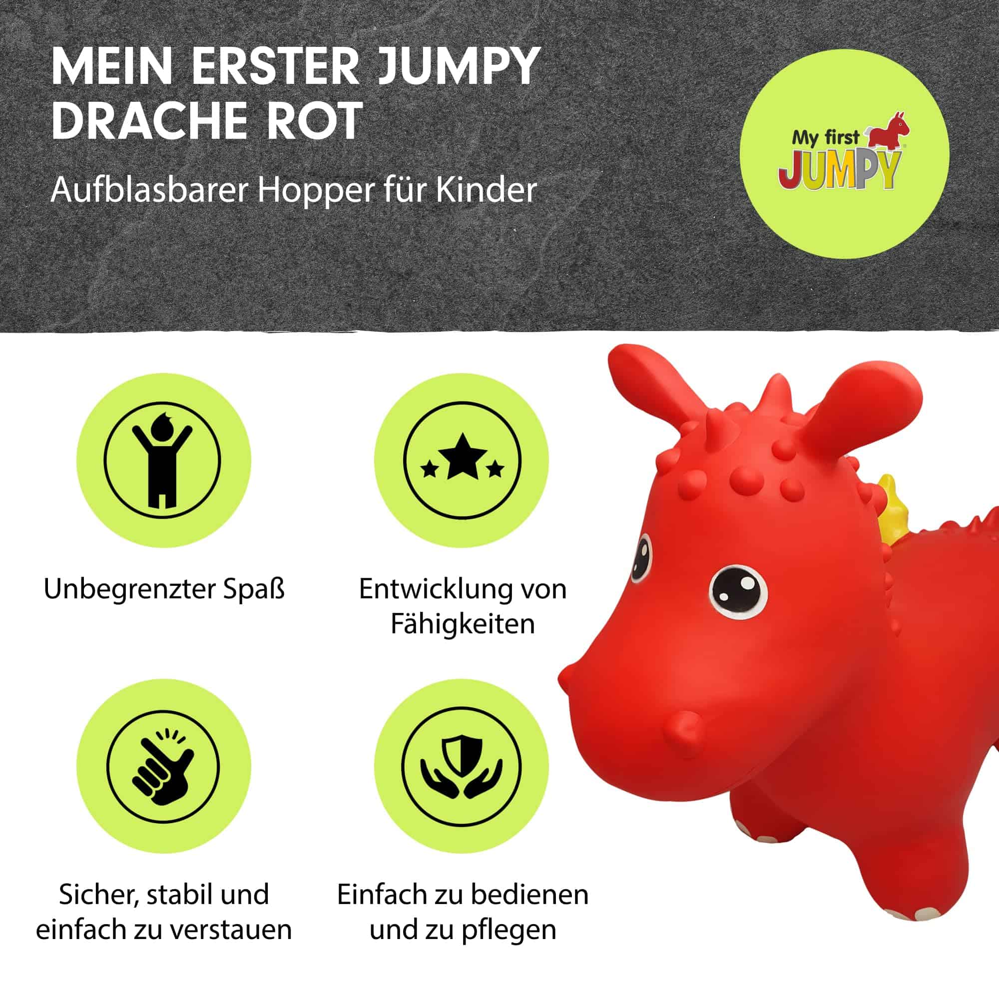 Juguete para niños - Saltador de animal inflable para niños - Imagen 4