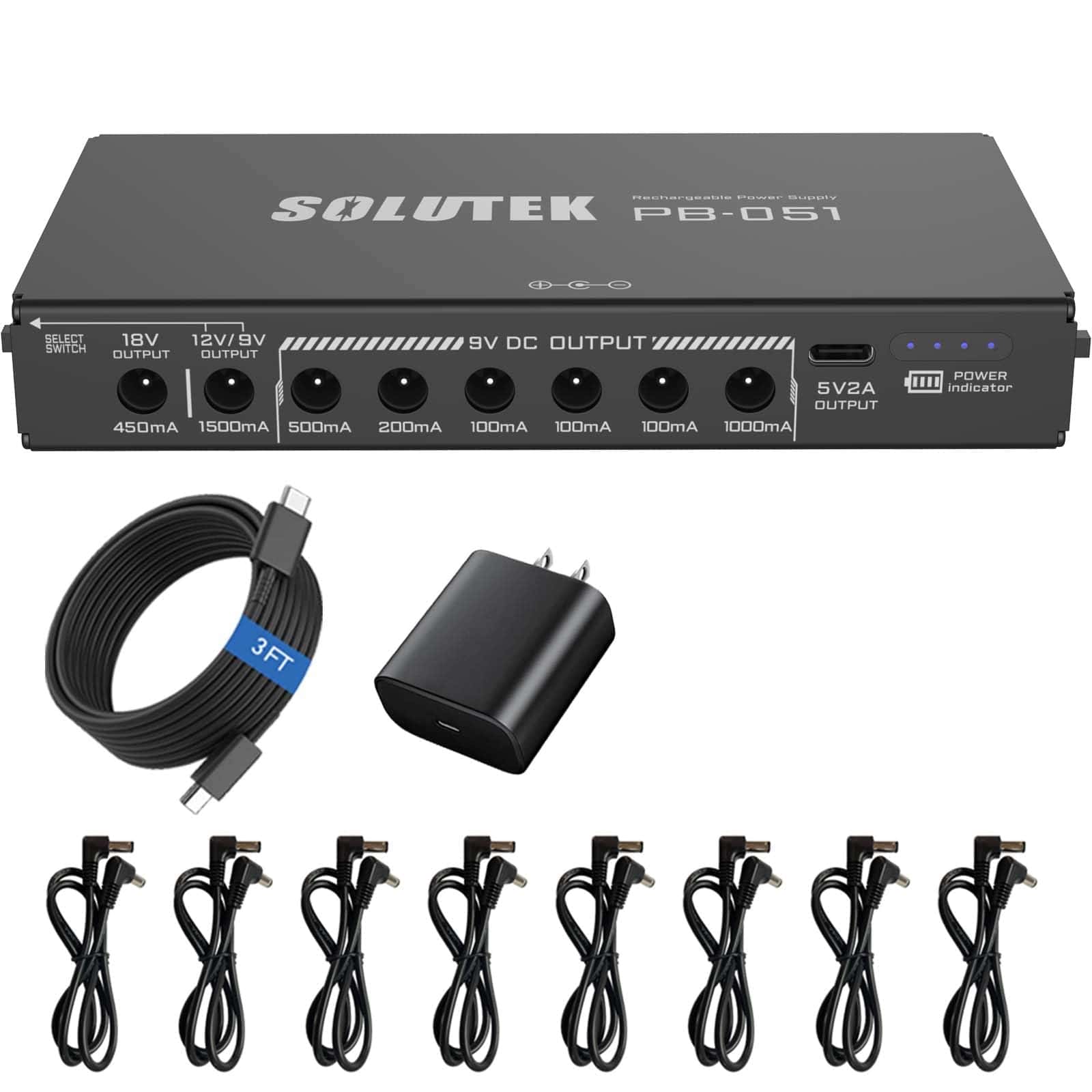 Solutek Fuente de Alimentación de Pedal de Guitarra