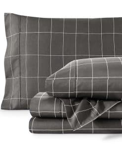 Juego de sábanas California King Bare Home - 1800 -Gris/Blan