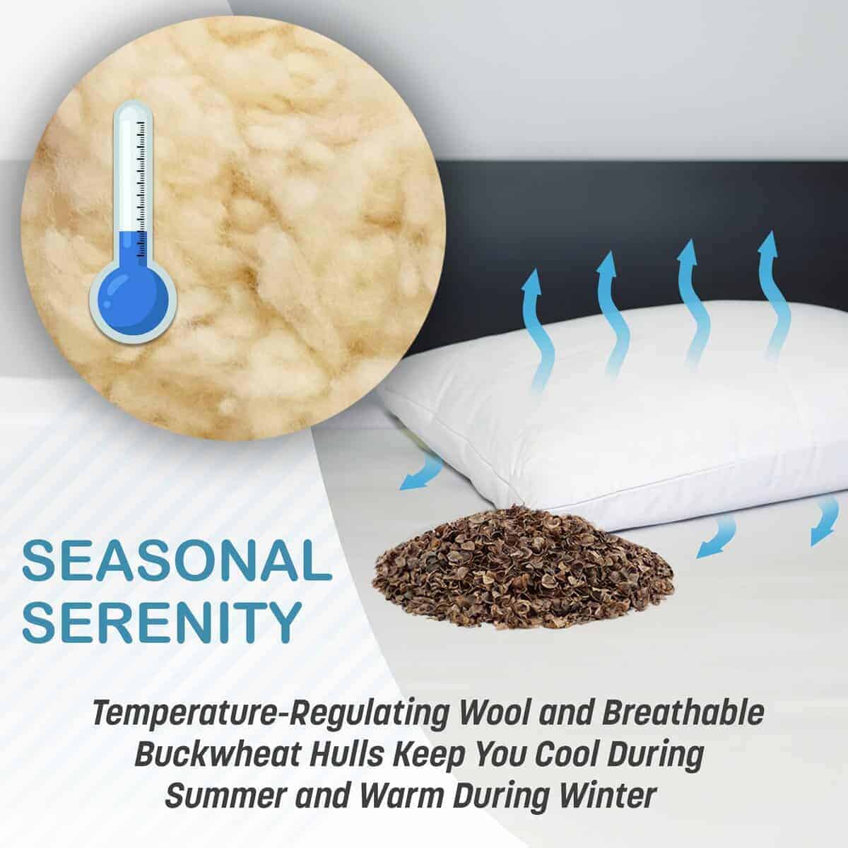 Almohada Híbrida de Trigo Sarraceno y Lana Turmerry (King - Imagen 6