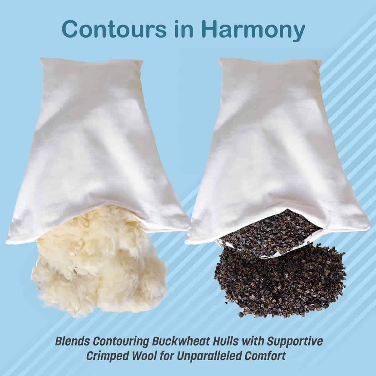 Almohada Híbrida de Trigo Sarraceno y Lana Turmerry (King - Imagen 3