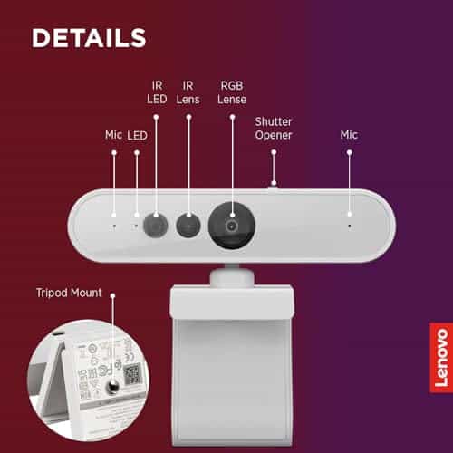 Webcam Lenovo HD 1080p (510 FHD) - Cámara para Monitor con - Imagen 5