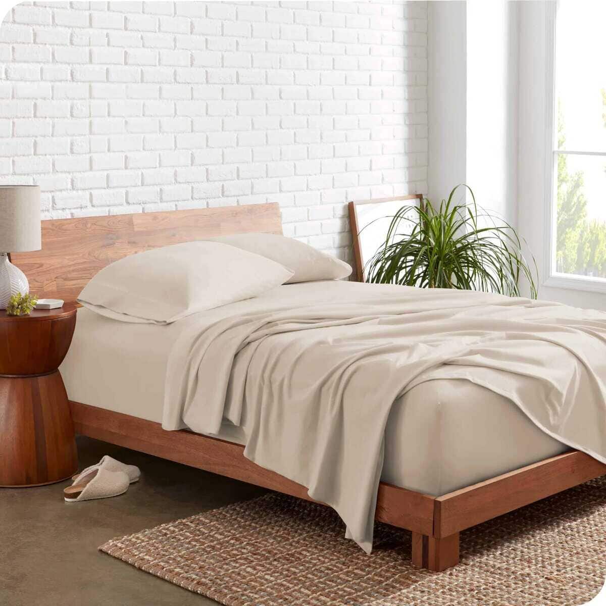 Juego de sábanas 100% algodón orgánico jersey Bare Home,