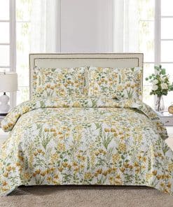 Juego de Edredones Floral Tamaño King Reversible Cubrecamas