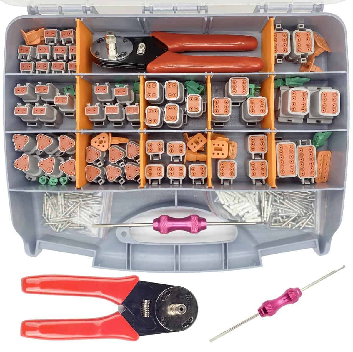 Kit de Conectores Deutsch de 338 Piezas con Crimpadora,