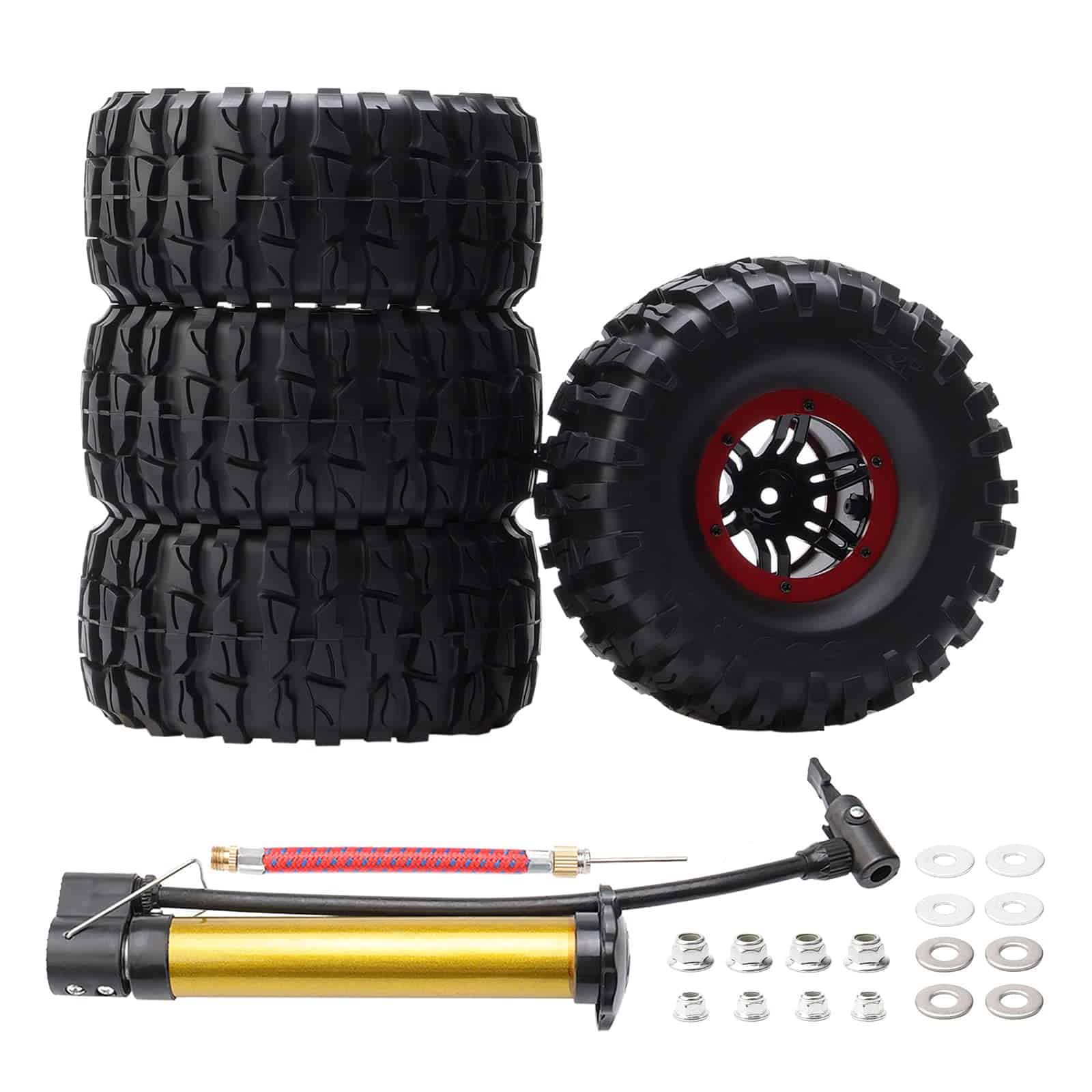 Rchobbytop 4Pcs 2.2 Llantas y Neumáticos Beadlock, 12mm Hex