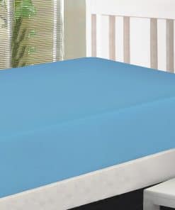 Juego de sábanas Full XL 100% algodón de punto jersey azul