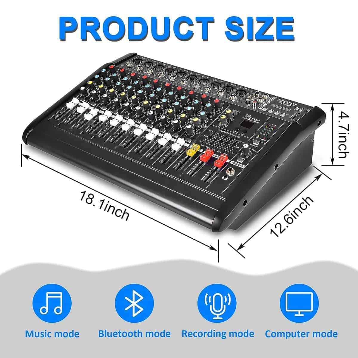 WWahuayuan 8/10/12 Mezcladora de Audio de Canal Profesional - Imagen 3