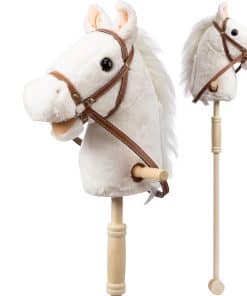 Caballo de Palo de Felpa HollyHOME Hecho a -Blanco