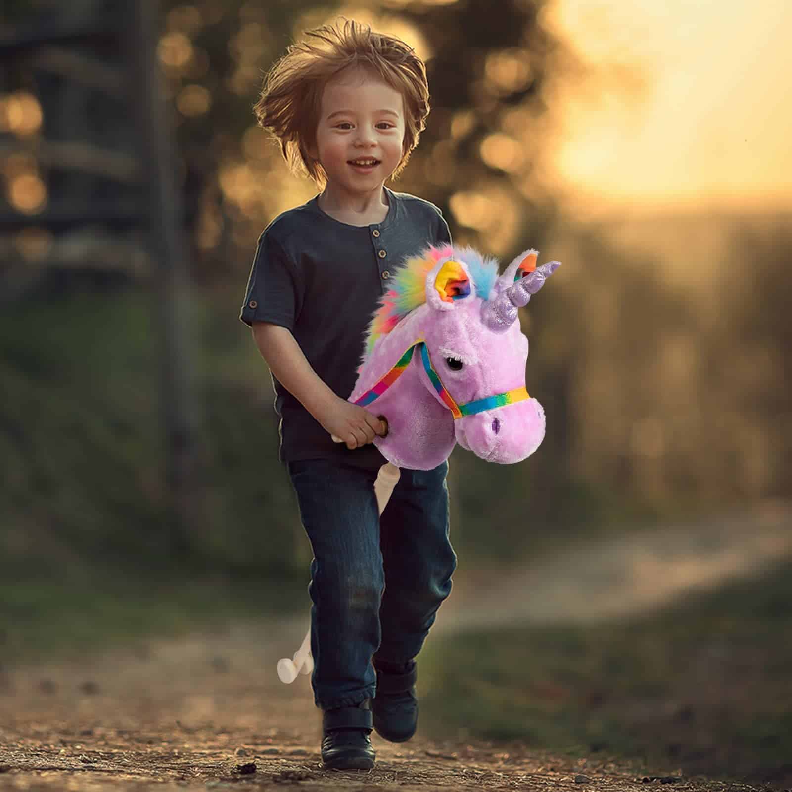 Caballo de Palo Unicornio HollyHOME Hecho a Mano en un - Imagen 3