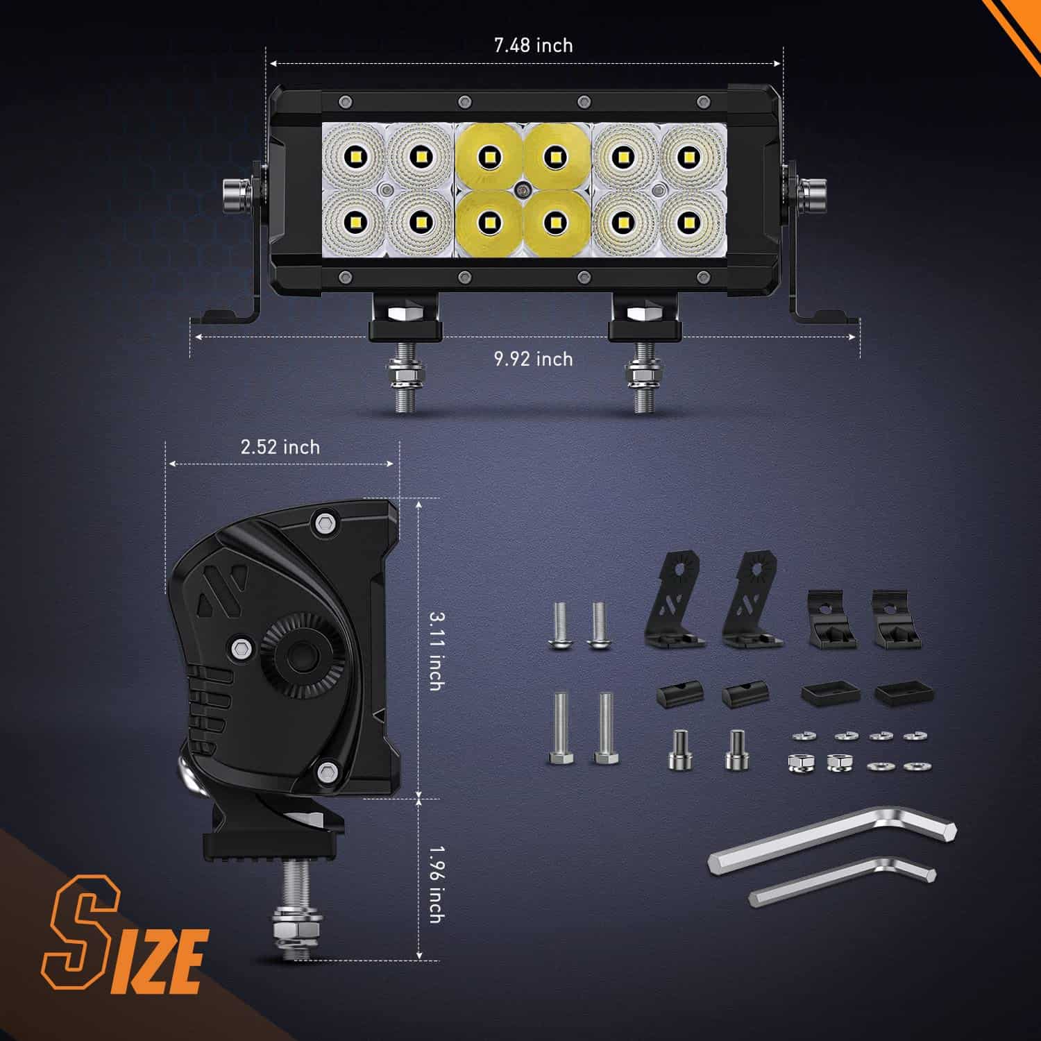 Nilight Barra de Luz LED de 7.6 Pulgadas 2PCS 60W Combo de - Imagen 10