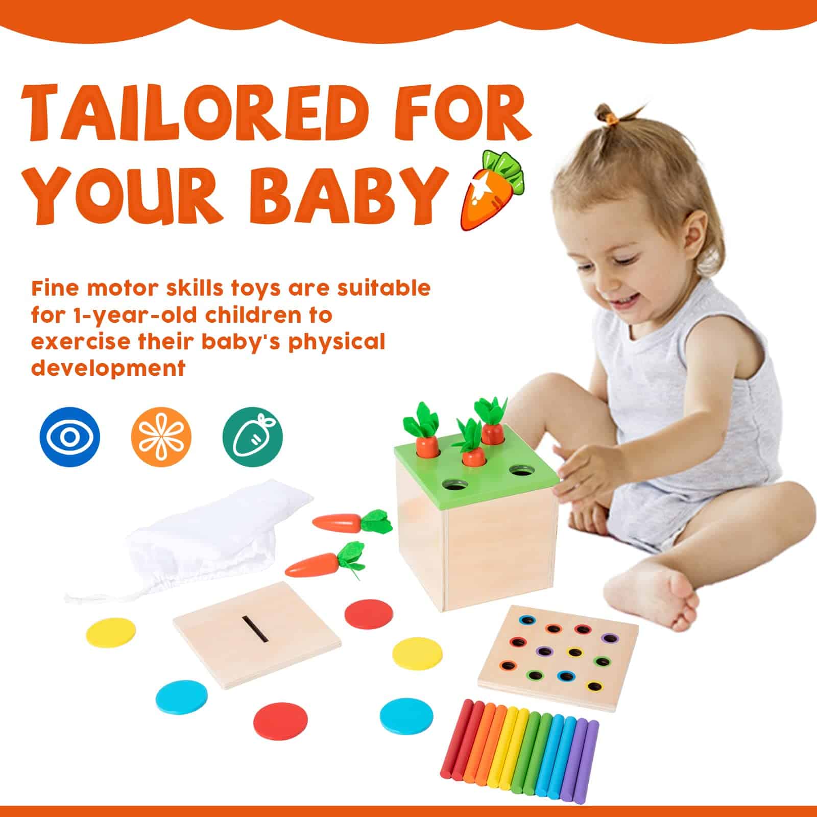 Juguetes Montessori para Bebés de 1+ Año, Kit de Juegos que - Imagen 3