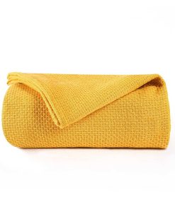 Manta de cama de algodón 100%, transpirable y térmica