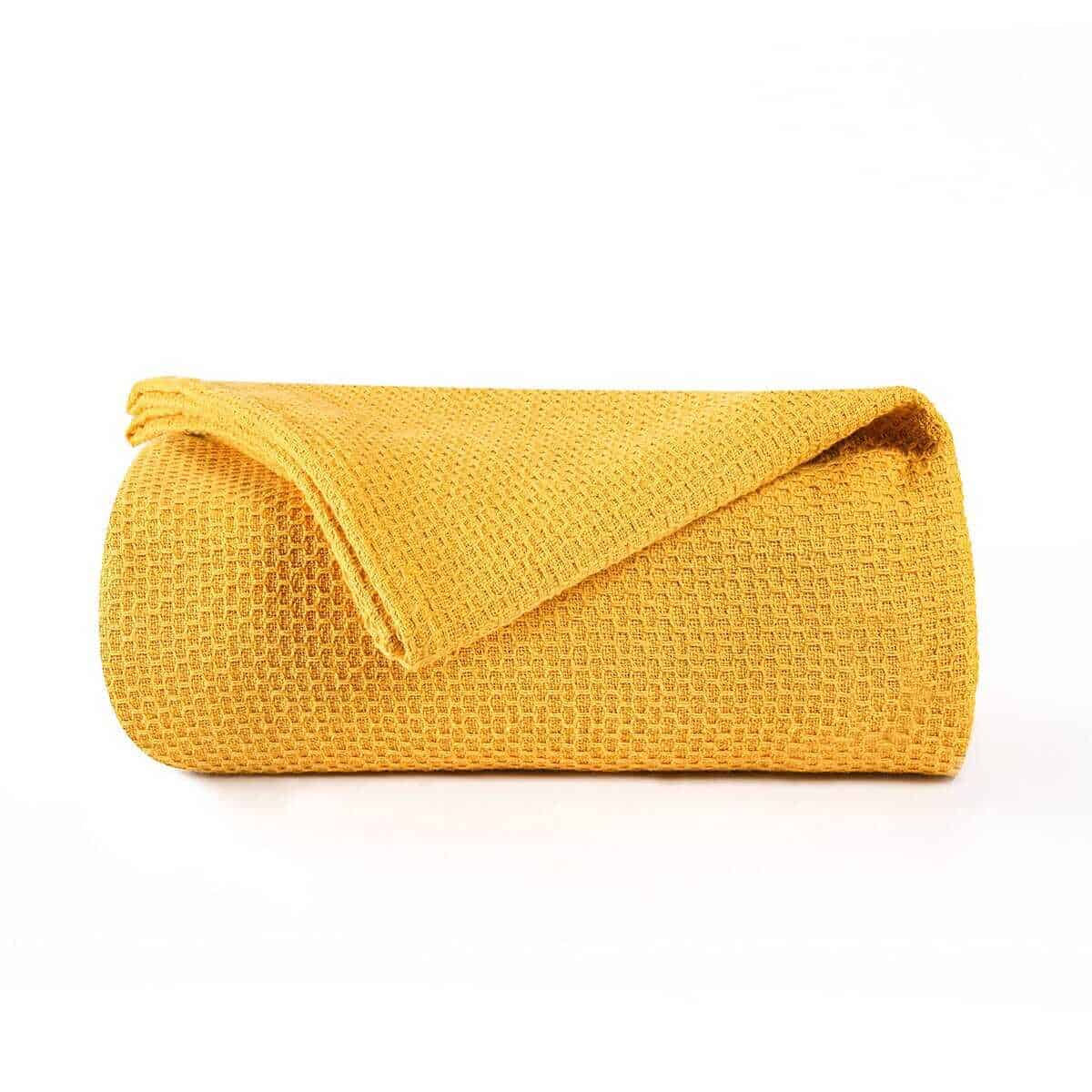 Manta de cama de algodón 100%, transpirable y térmica