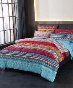 Juego de cama bohemio 7 Piezas Tamaño King, - King, A)