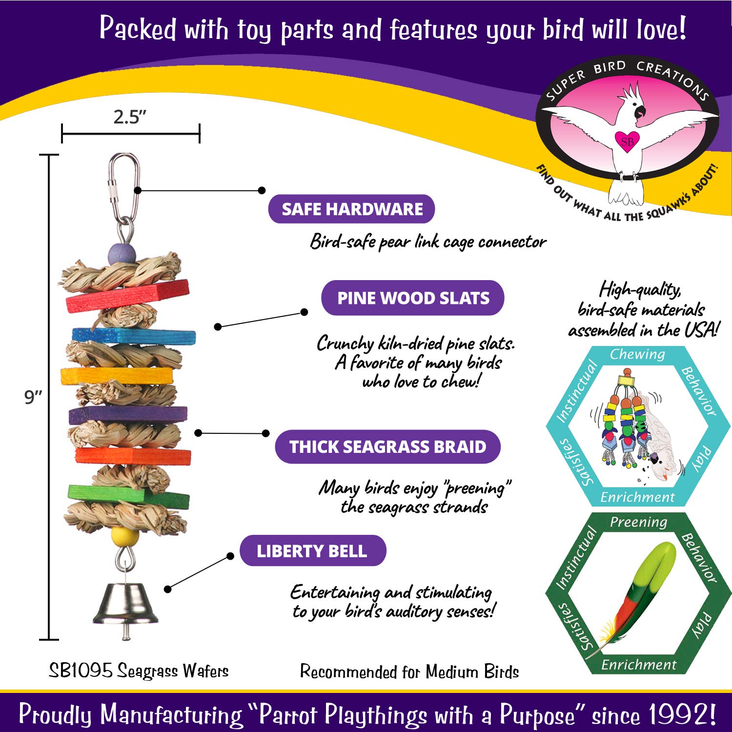 Super Bird Creations SB51095 - Juguete para pájaros de - Imagen 3