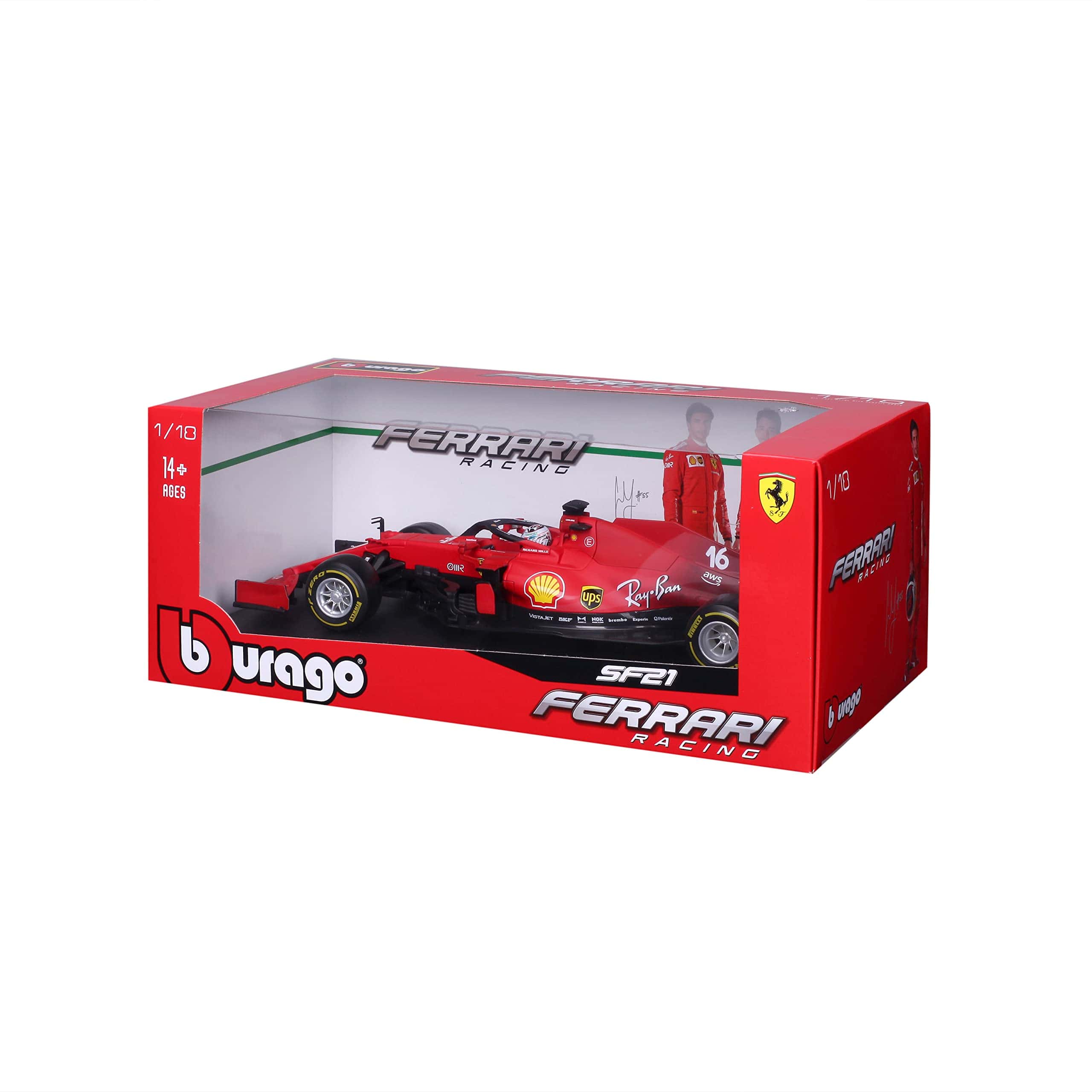 Bburago - 16809L Coche en miniatura coleccionable, rojo