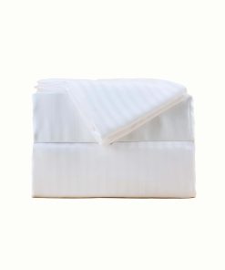 Juego de sábanas 100% Lyocell de Eucalipto -Blanco Rayado