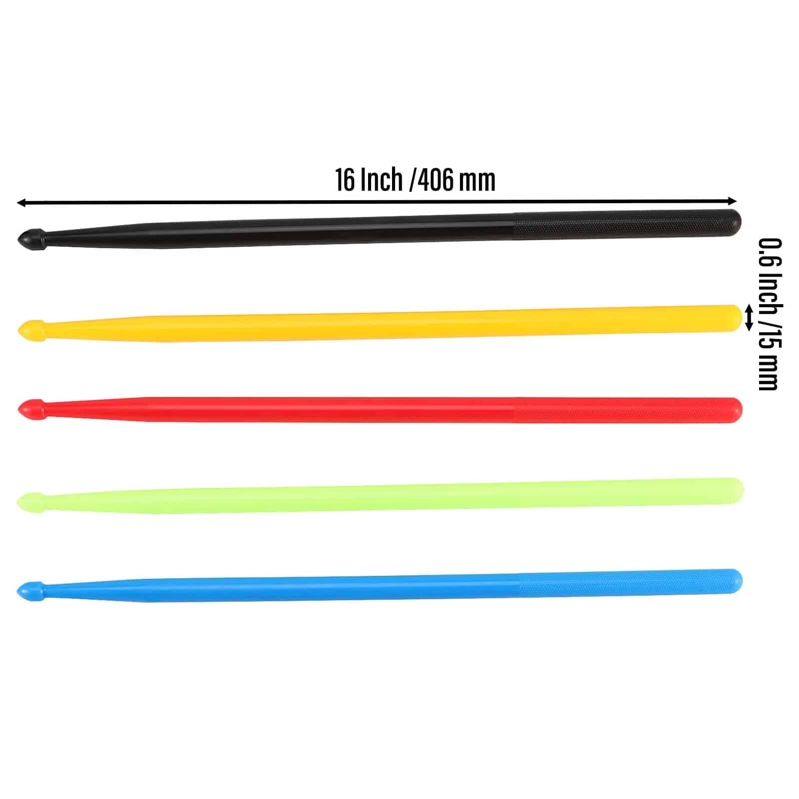 SINJEUN 10 Par 20 PCS 5A Palillos de Tambor de Nylon de 16 - Imagen 3