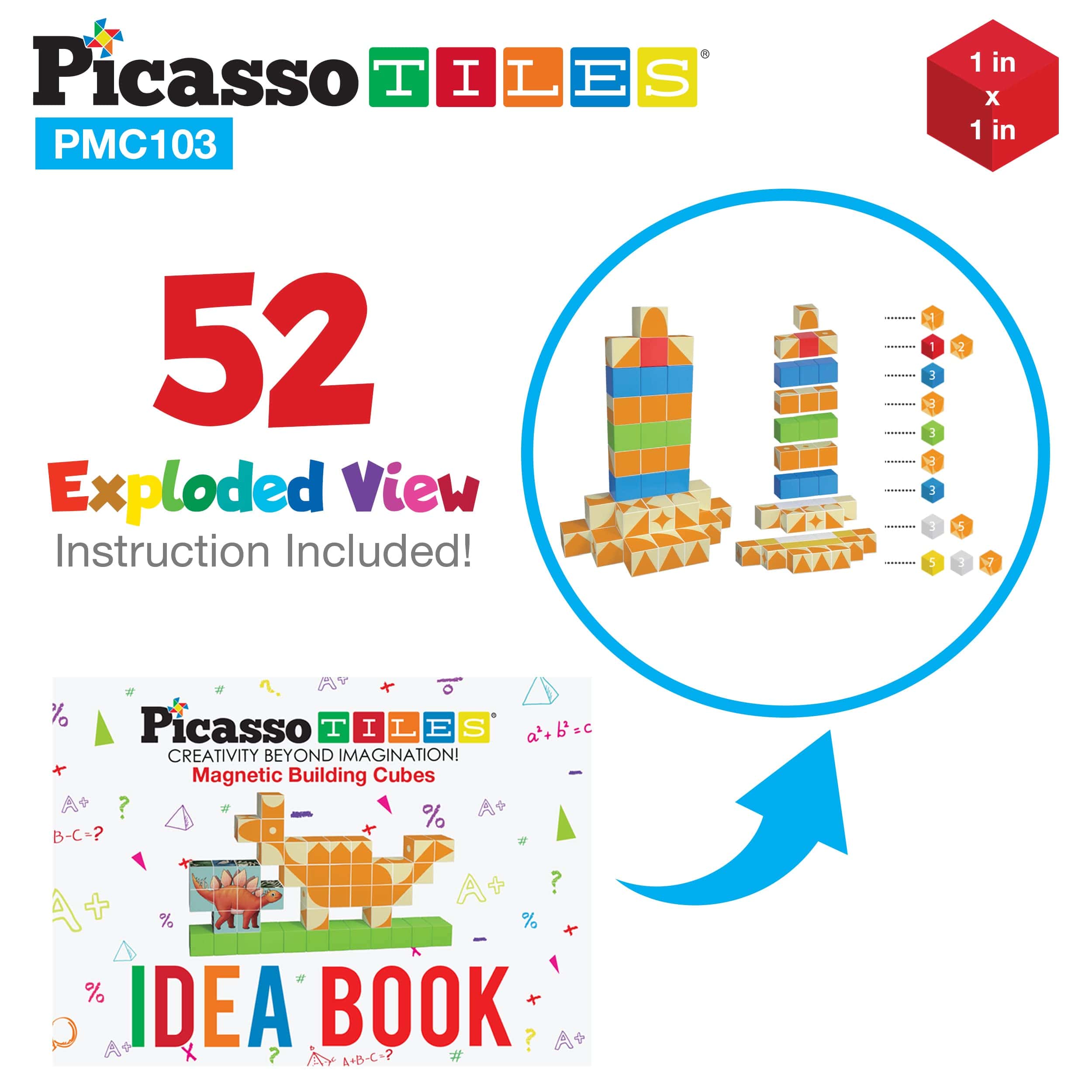 PicassoTiles 103 Piezas 1" Bloques Magnéticos de - Imagen 7