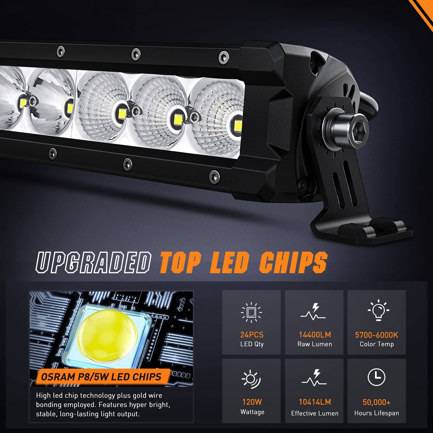 Barra de Luz LED Nilight de 30 Pulgadas 120W Haz de Luces - Imagen 3