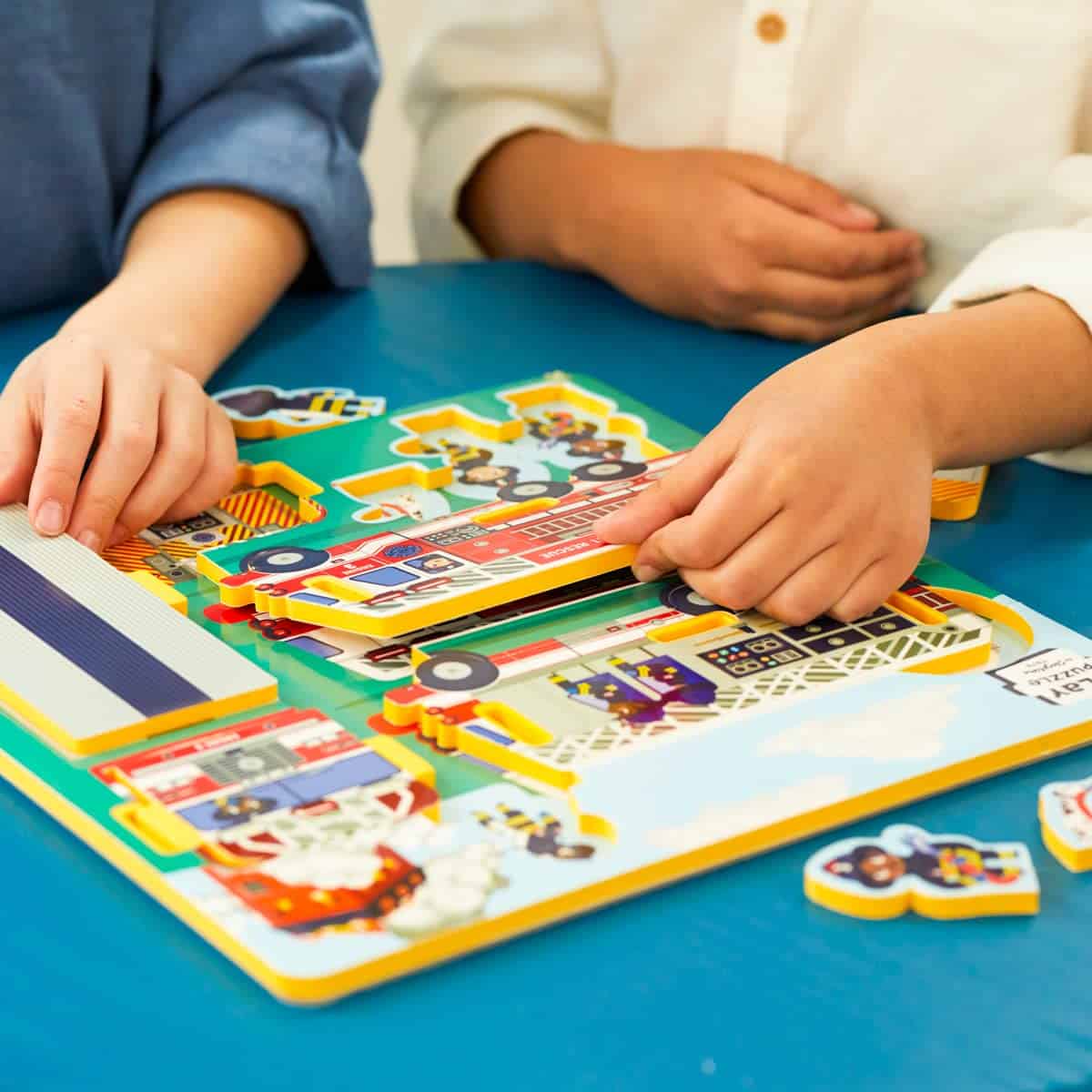 Pack de Juguetes Rompecabezas Camión de Bomberos y Autobús - Imagen 6