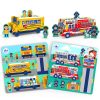Pack de Juguetes Rompecabezas Camión de Bomberos y Autobús