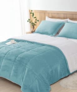 Juego de Edredón Sherpa Seward Park en Azul Humo Tamaño