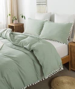 Juego de Cama Softta Boho King Blanco Vintage Pom-Fringe