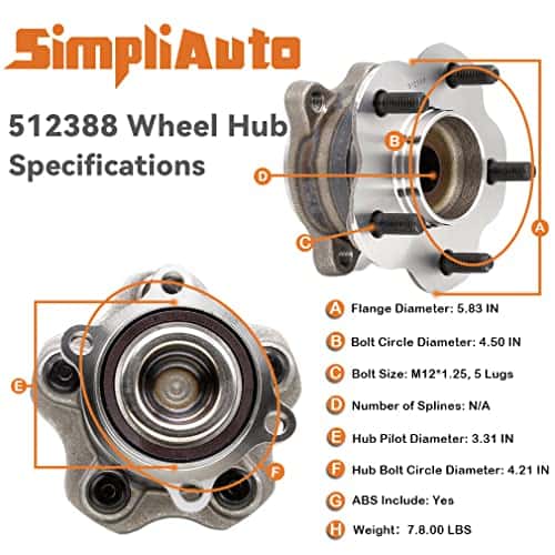 SimpliAuto Par 512388 Ensamble de Rueda Trasera Compatible - Imagen 4