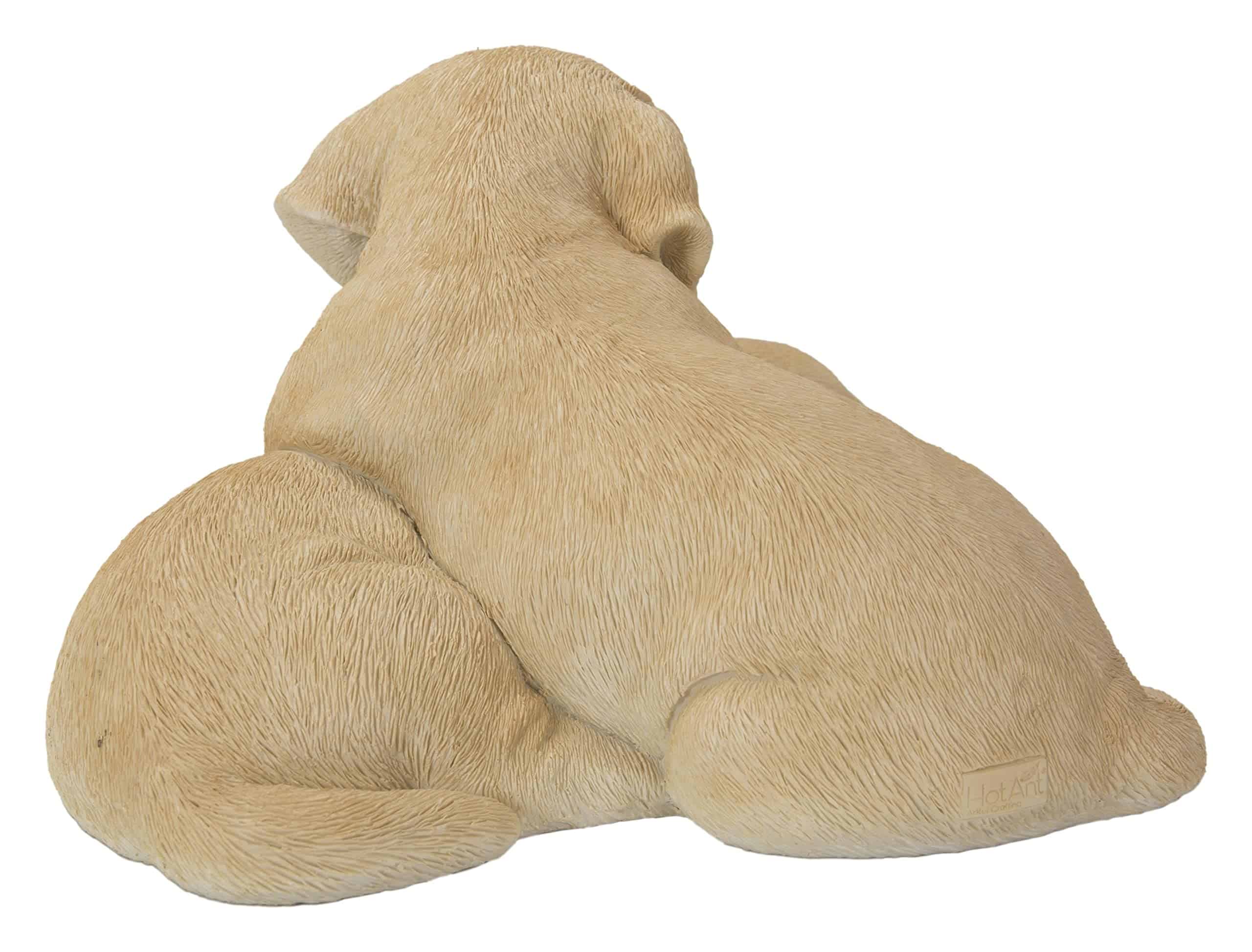 Estatua de Dos Cachorros de Labrador Amarillos Jugando de - Imagen 5