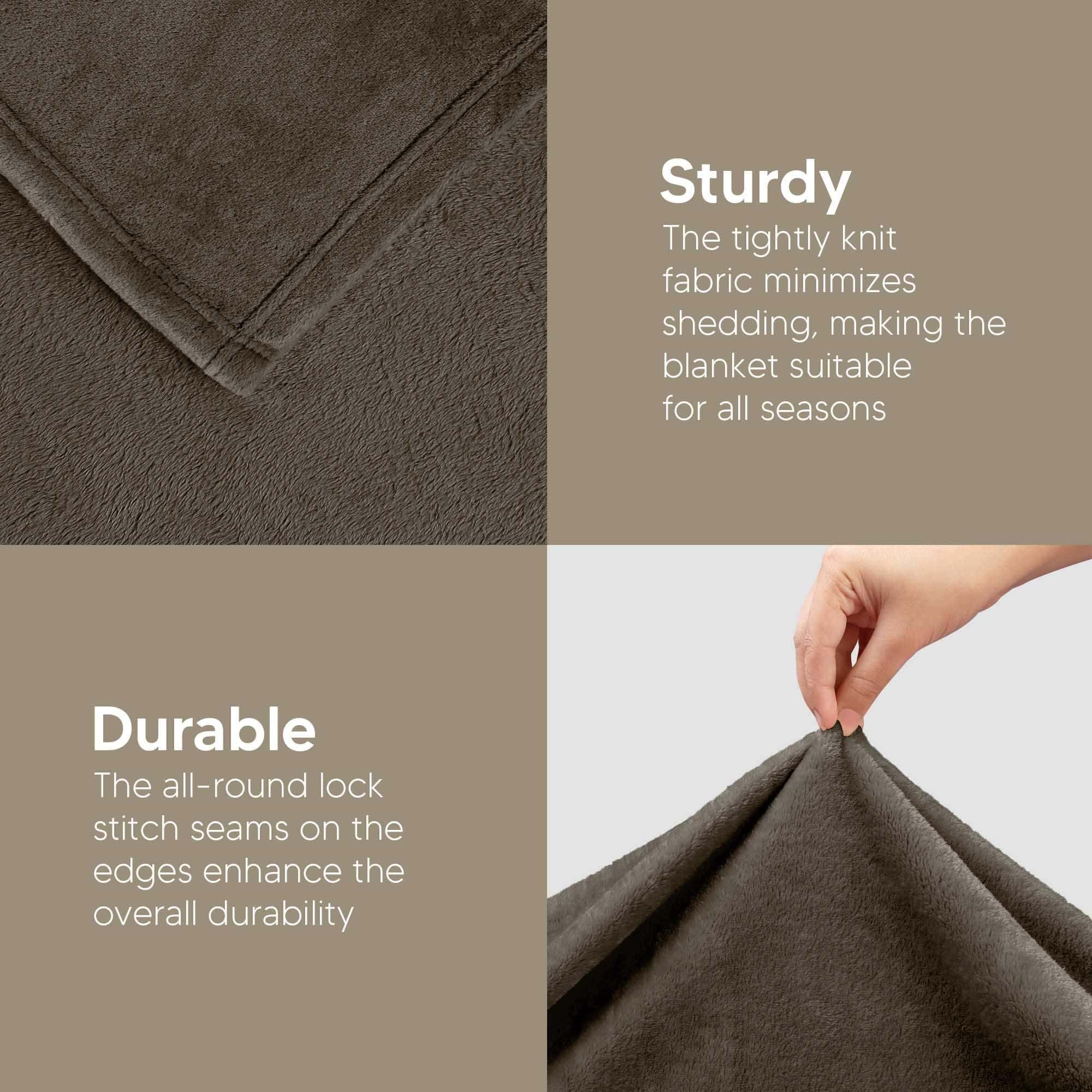 Manta de Felpa Utopia Bedding Tamaño King Marrón 300GSM - Imagen 8