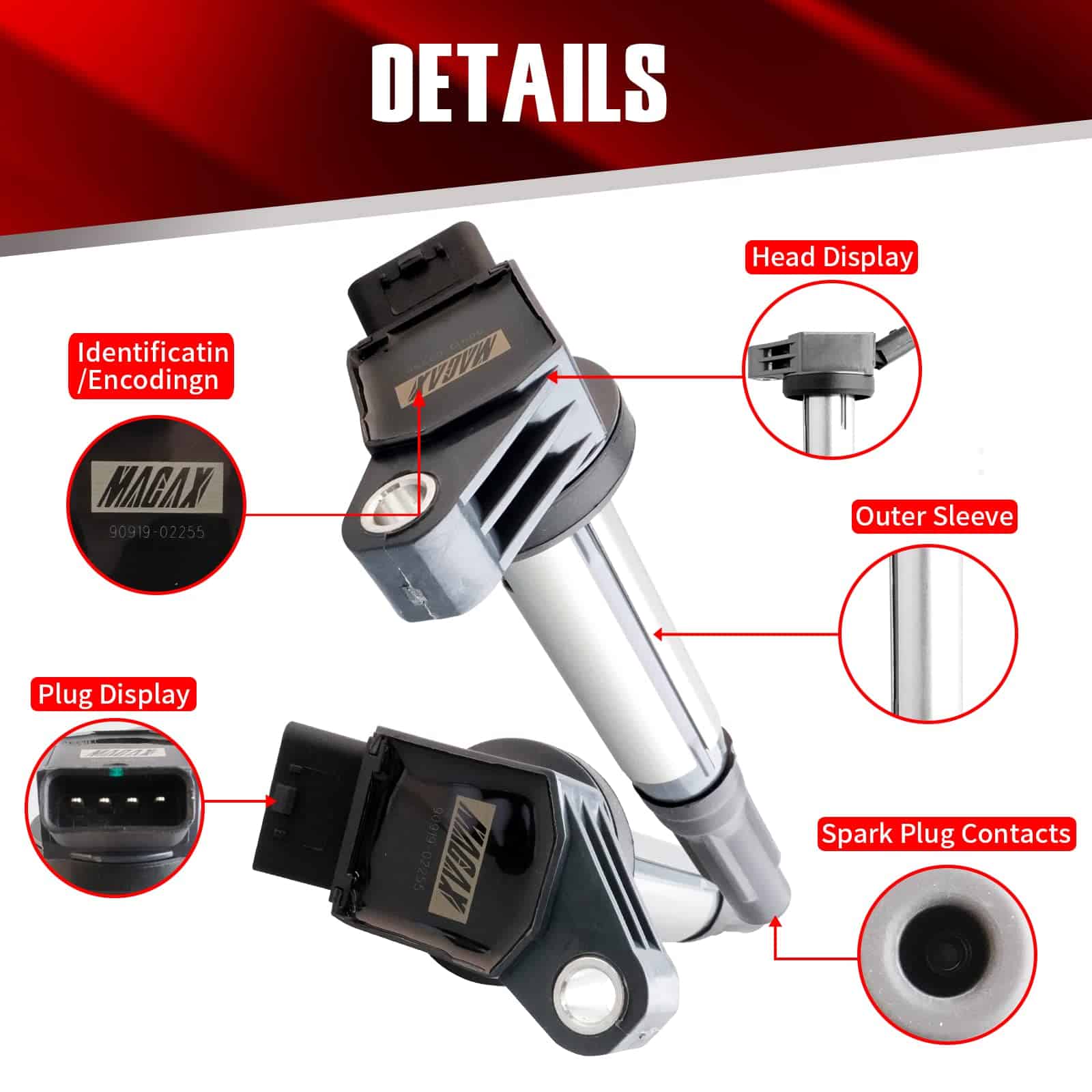 Conjunto de 6 Bobinas de Encendido UF487 C1601 Compatible - Imagen 5