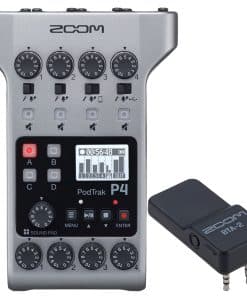 Grabador de podcast portátil Zoom PodTrak P4, 4 entradas de