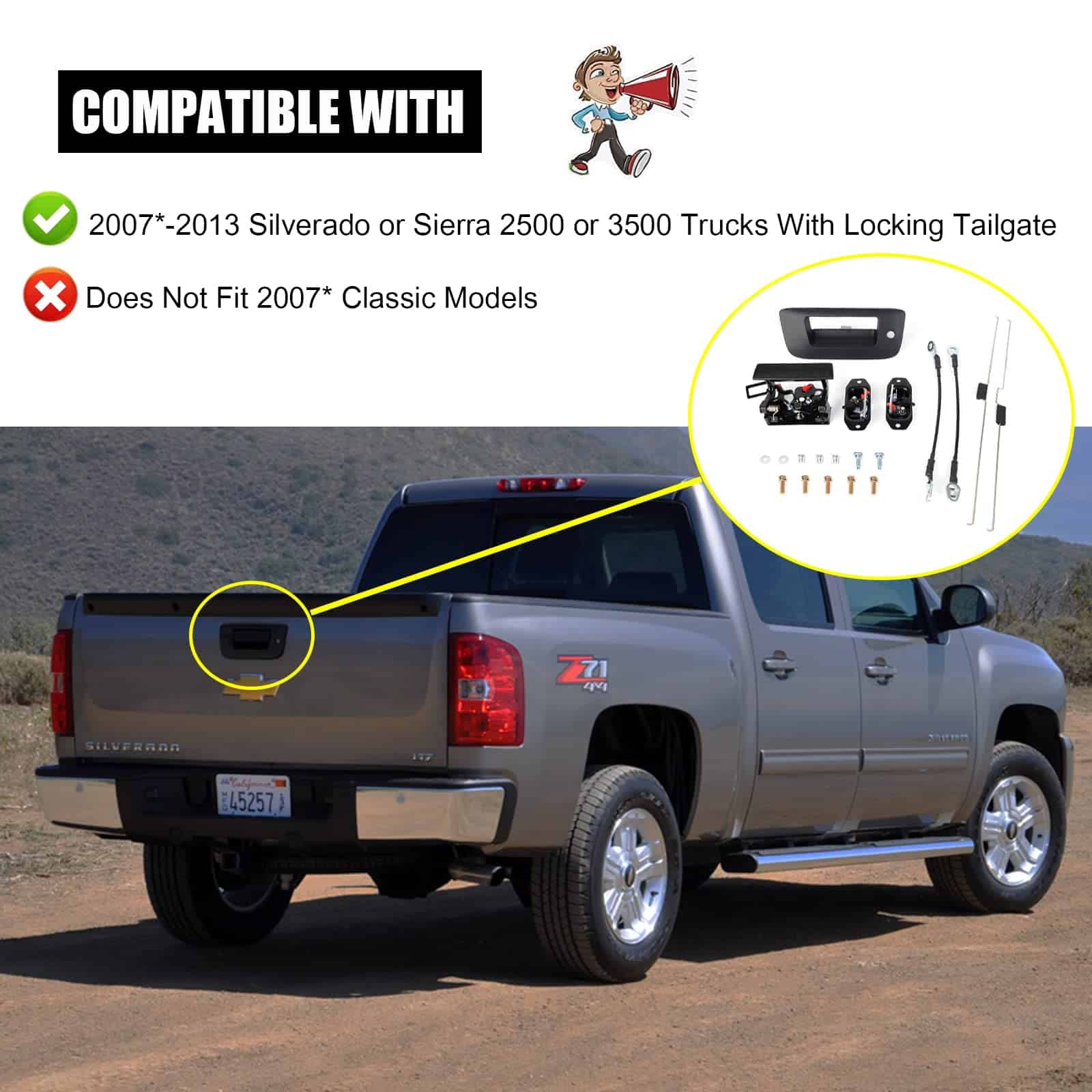 Kit de Manija de la Puerta Trasera, Varillas de Pestillo de - Imagen 3