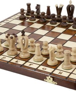 Juego de Ajedrez de Madera Hecho a Mano con Tablero de