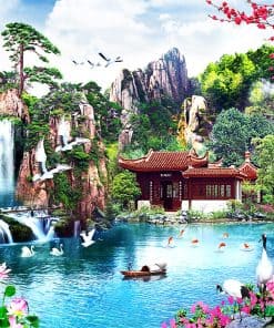 Rompecabezas de madera de 2000 piezas Cascadas en Jardín