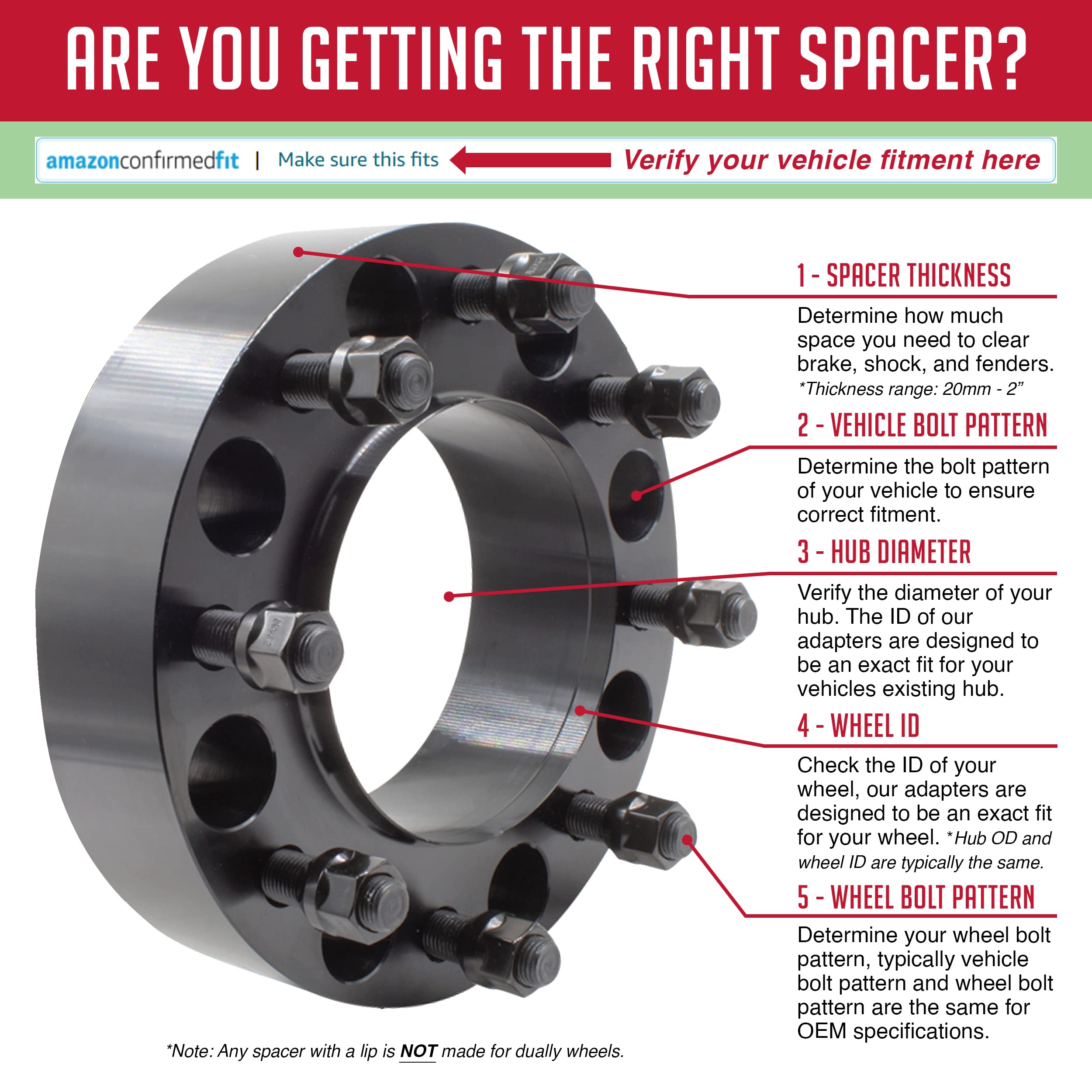 1 Pc Separadores de Rueda de Acero Hub Centric para 8 en - Imagen 7