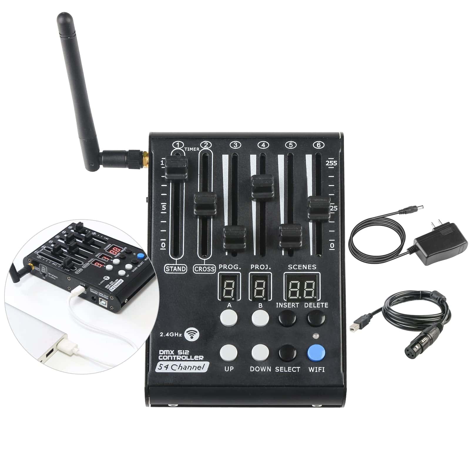Mini Controlador DMX 512 Inalámbrico, Controlador DMX y