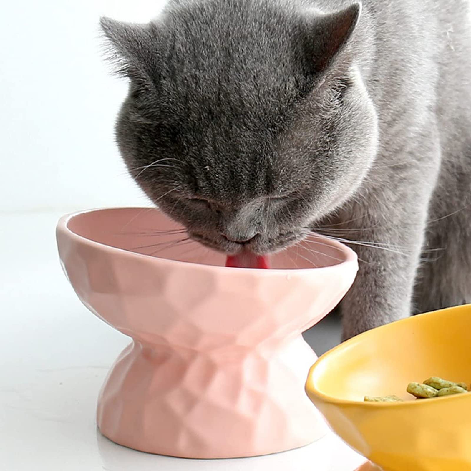 Juego de 2 tazones elevados para gatos, inclinados y - Imagen 5