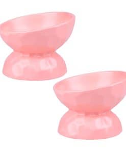 Juego de 2 tazones elevados para gatos, inclinados y