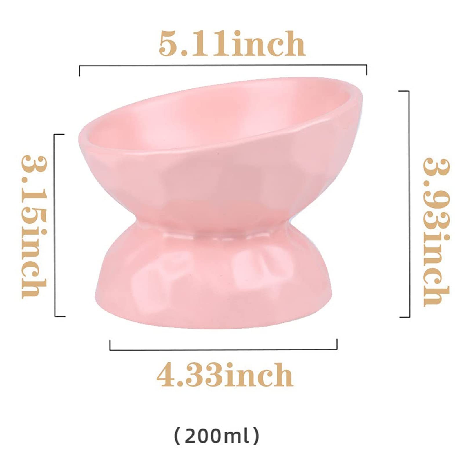 Juego de 2 tazones elevados para gatos, inclinados y - Imagen 3