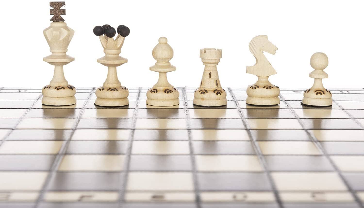 Hermoso juego de ajedrez de madera hecho a mano -Brown - Imagen 5