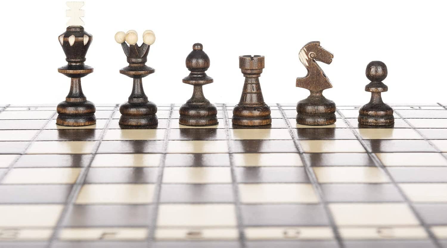 Hermoso juego de ajedrez de madera hecho a mano -Brown - Imagen 4